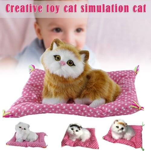 1Pcs Realistic Kitten Cat Simulation Stuffed Living Animal Plush Toy For Kids Christmas Gifts Drop Shipping