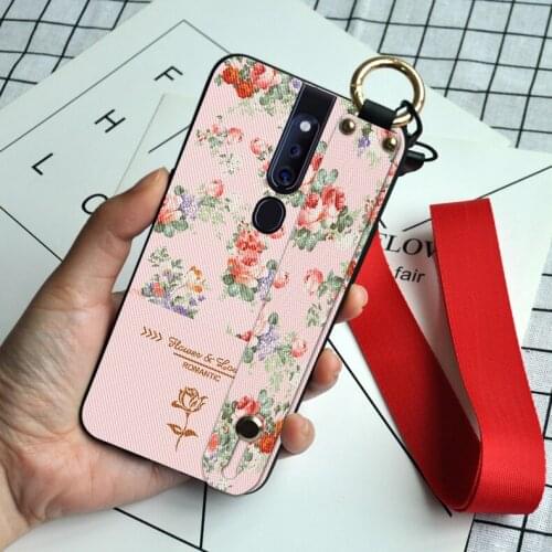 Luxury Neck Lanyard Shell Cover For OPPO F1S A59 F3 F5 F7 F9 F11 A91 F15 F17 Pro Rose Holder Case For OPPO R15X R17 Pro
