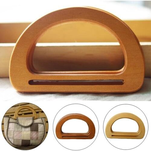 Bag Handle Fashion Handcrafted Bag Accessory D Shape Wood DIY Environmental Light Wooden Circle Wooden Handle Hand In Hand