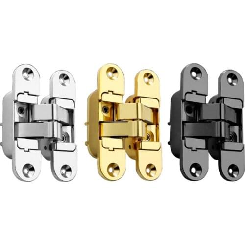 Zinc Alloy Hidden Hinges Multi Size Invisible Concealed Folding Door Hinge With Screw For Furniture Hardware