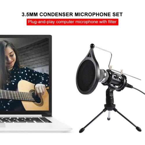 Condenser Microphone Recording Microphone Set Computer Microphone With Filter Tripod Stand For Voice Recording Games Voice