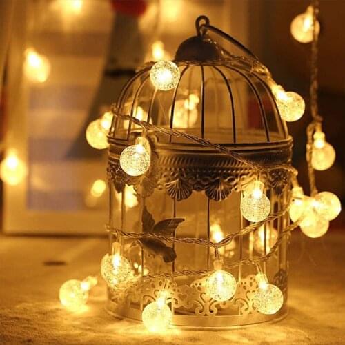 Crystal Ball 1.5m/3m/6m Lamp Battery Usb Power Led String Fairy Lights Strings Garlands Garden Christmas Decor for Outdoor