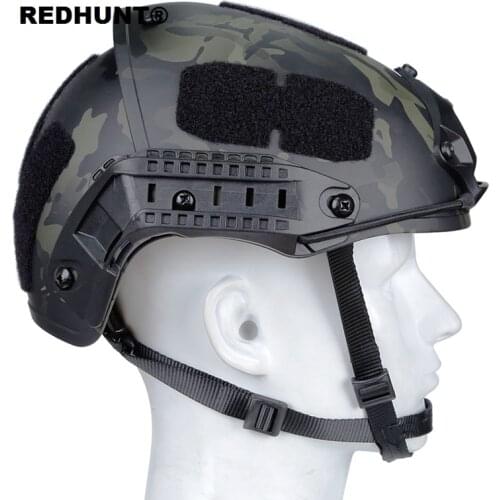 Tactical AF Fast Helmet Hunting ABS Helmet with Side Rails and NVG Mount Fast Ballistic Helmet for Airsoft Paintball Hunting S