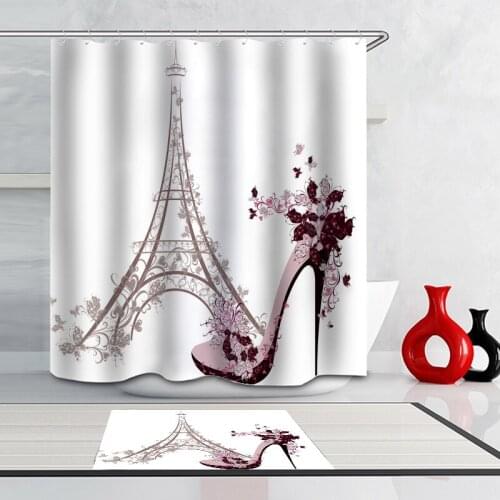 Romatic Waterproof Shower Curtain Gift For Wedding Home Hotel Decoration Colorful Tree Butterfly Beauty Bathroom Set With Hooks