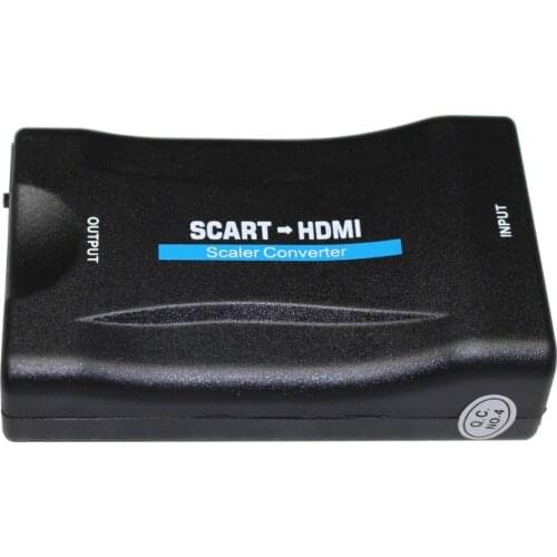 SCART to HDMI 1080p Video Audio Upscale Converter Adapter for HD TV DVD Sky Box STB with DC Cable