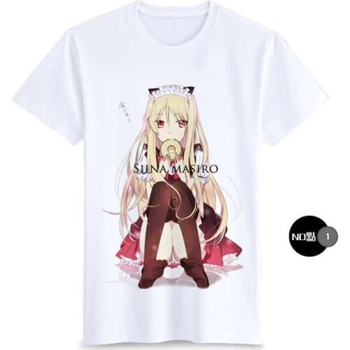 Japanese Anime Sakurasos Pet Girl Cosplay T Shirt Cartoon Shiina Mashiro Printed Summer T-Shirt Fashion Graphic Top Tee Costume