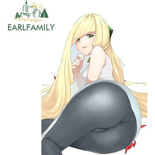 EARLFAMILY 13cm x 9.7cm for Sexy Girl Butt Funny Car Stickers Vinyl Car Accessoires VAN Waterproof Windows Anime Decoration
