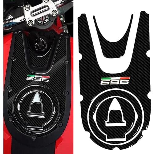 3D Carbon-Look Motorcycle Fuel Gas Cap Stickers Tank Pad Protection Case for Ducati Monster 696 2008-2014