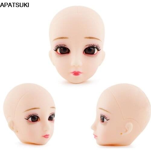 1pc Soft Plastic DIY Doll Head For 11.5" Doll Heads For 1/6 BJD Dolls Practicing Makeup Head Without Hair 1:6 Doll Accessories