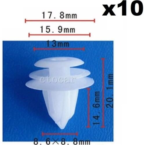 10pcs Nylon For Toyota Supra / Solara / Paseo / Echo / Avalon / MR2 / Celica Trim Board Panel Retainer Clips 90467-08179