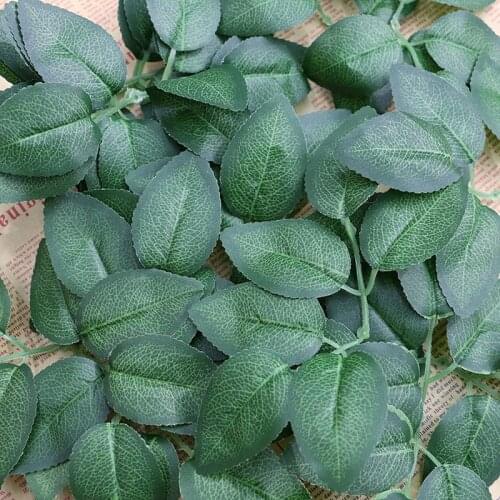 100pcs Artificial Silk Flower Rose 6 Leaves Plant For Wedding Home Party Decoration Flores De Artificiais DIY Accessories Craft