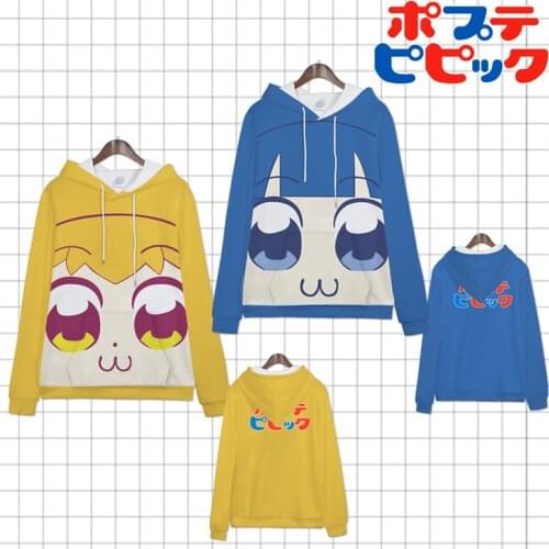 Anime Poputepipikku TEAM EPIC Pipimi Popuko hoodie cosplay hoodedmen women coat