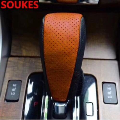 Car Styling Genuine Leather Gear Shift Knob Cover For Mercedes Benz W211 W203 W204 W210 W205 W212 W220 AMG GLA Jaguar XE XF XJ
