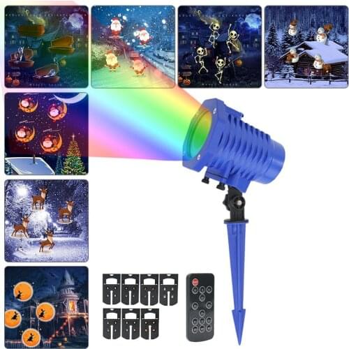 Wireless Remote Control Light Cartoon Projector Lamp LED Decorative Lawn Pin Lamp Halloween Christmas Holiday Decoration Light