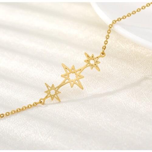Charm Bracelets North star Bracelets For Women Fashion Jewelry Stainless Steel Chain Rose Gold Hand Accessories Pulsera Mujer