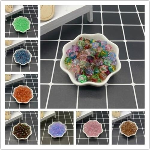 50pcs 8mm Acrylic beads Transparent Electroplated Beads Facet Beads Loose Spacer Beads for Jewelry Making DIY Bracelet