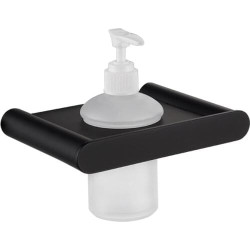 Black bathroom soap dispenser Hotel washroom press type hand sanitizer bottle wall mounted soap dispenser set