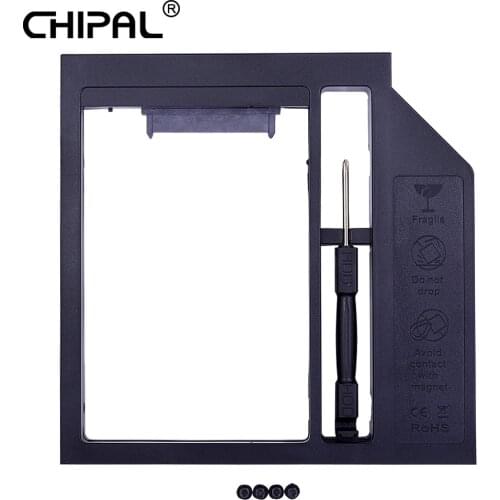 CHIPAL Plastic Optibay SATA 3.0 2nd HDD Caddy 12.7mm for 2.5 Inch Hard Disk SSD HDD Case Enclosure for Notebook CD-ROM DVD-ROM