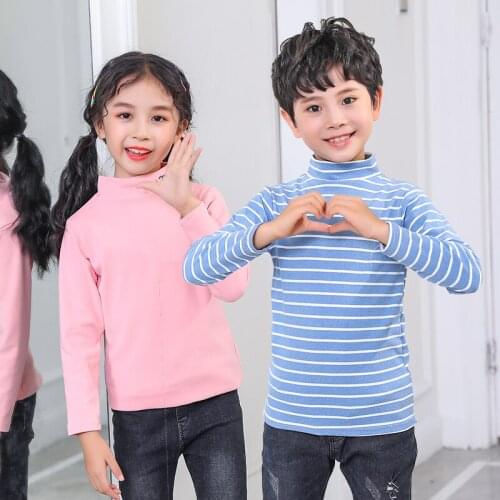 Autumn Baby T-Shirts Cute Long Sleeve Turtleneck Clothing Tops Casual Unisex Boys Girls Clothes for Children Costume Stripe Soft