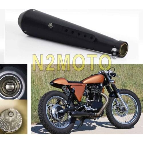450mm Black Motorcycles Exhaust Muffler Adjustable Reducer for Harley Chopper Cafe Racer Silencer with DB KILLER