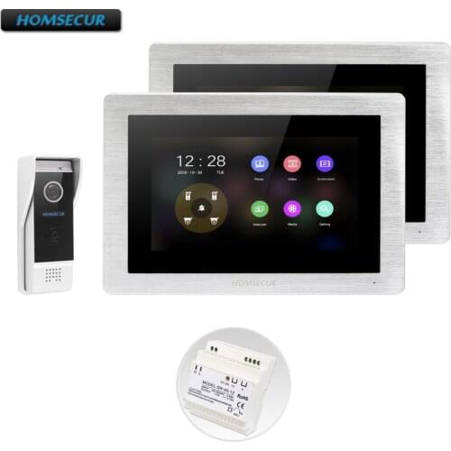 HOMSECUR 4 Wire Video&Audio Smart Doorbell Support Digital Frame for House/Flat BC031HD-B+BM714HD-S