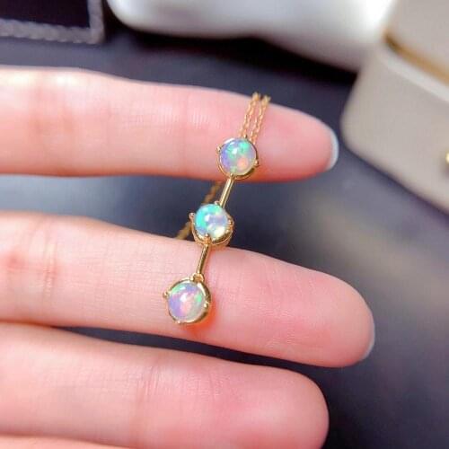 Classic opal necklace for women jewelry natural gem fireworks color real 925 silver lucky stone birthday gift hot
