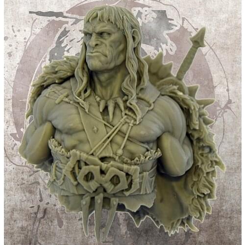 1/10 ancient man warrior bust with sword Resin figure Model kits Miniature gk Unassembly Unpainted
