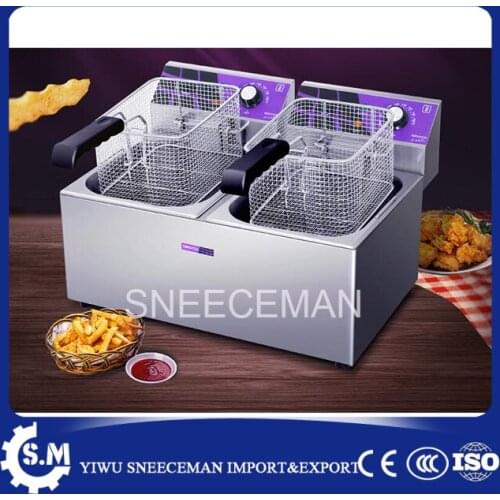 Commercial frying pan fried dough sticks machine fried potato chips deep fryer 24L double baskets deep frying fryer machine