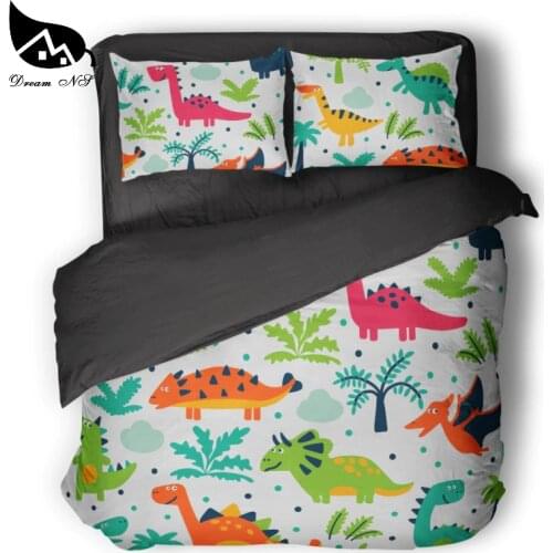 Dream NS Jurassic Dinosaur World childrens room bedding set Dekbedovertrek Cute Dinosaur Quilt cover pillowcase Bedclothes