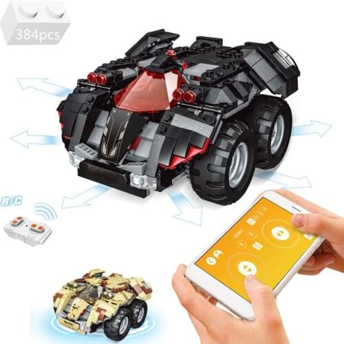 Creative Intelligent Programming APP Remote Control Super Sports Car Building Blocks Batmobile Classic Model Bricks Kids Toys