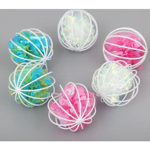 Colorful Kitten Toys Interactive Cat Toy Ball Bite-resistant Interactive Cage Ball Pets Playing Toys Sound Paper Caged Ball Toy
