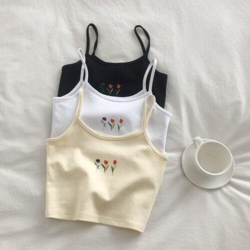 Tank top women Flower printed camisole women 2021 summer new wild short vest fashion female sleeveless sexy basic crop tops