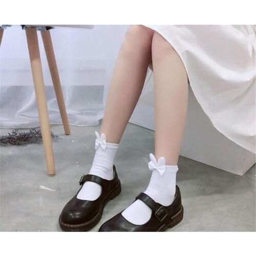 Princess sweet lolita socks Japanese girl rabbit ear bow wool ball cotton socks cute college students soft sister socks B741