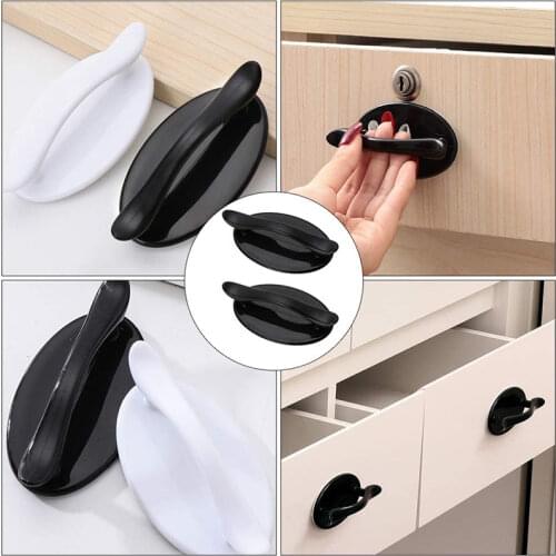 1PC/2PC Multi-Purpose Cupboard Handle Furniture Knob Indoor Handle Cabinet Wardrobe Self-Adhesive Door Knob Furniture Hardware