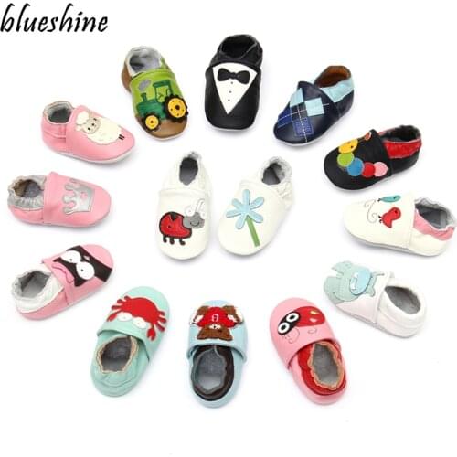 Fashion Cute Baby Moccasins Cow Genuine Leather Soft Sole Toddlers Zapatos Newborn Shoes 0-24M Infant Boys Girls First Walkers