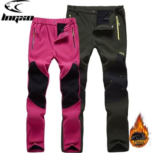 Men Winter Outdoor Pants Casual Trekking Hiking Windproof Women Trousers Warm Plus Size Camping Climb Run Male Female Pants
