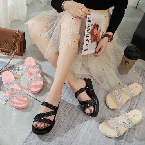 2021 New Style Summer Fashion Fashion Slippers Shoe Lace Rome Sandals Casual Flat A- line with Sandals Womens