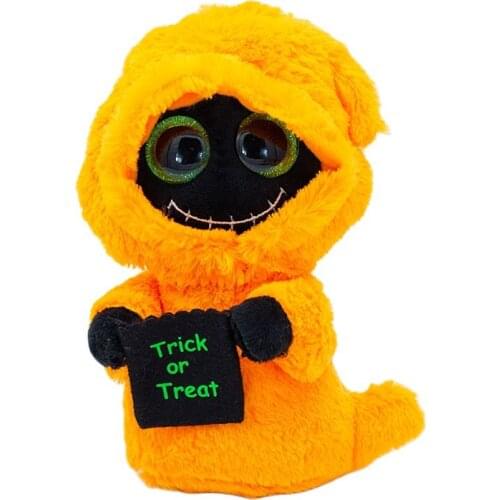 New 6" 15cm Ty Beanie Boos Big Eyes Stuffed Peas Plush Animal Orange Ghost Green Eyes Collection Child Halloween Birthday Gift