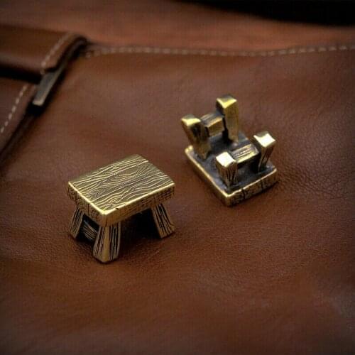 NEW Brass Small Stool EDC Knife Lanyard Bead Tools Paracord Bead Pendant Keychai