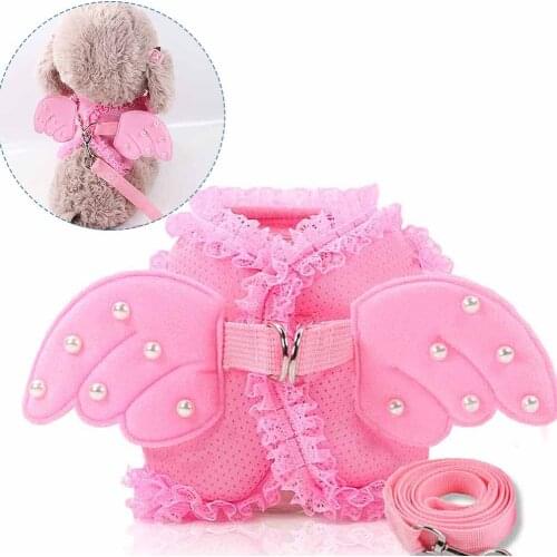 New Pet Leash Pearl Angel Princess Dog Cat Chest Strap Chest Strap Leash Pet Supplies Spring Summer Through Pneumothorax Straps