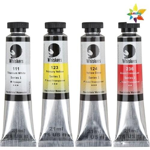 Original Whiskers Transparent Watercolor Tubulose 21ml Artist professional pigment Single Multicolor options Art supplies