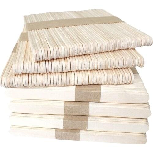 50PCS Popsicle Sticks Eco-Friendly Wooden Ice Cream Stick Natural Wood Tool DIY Kids Handwork Art Craft Toys Kitchen Accessories