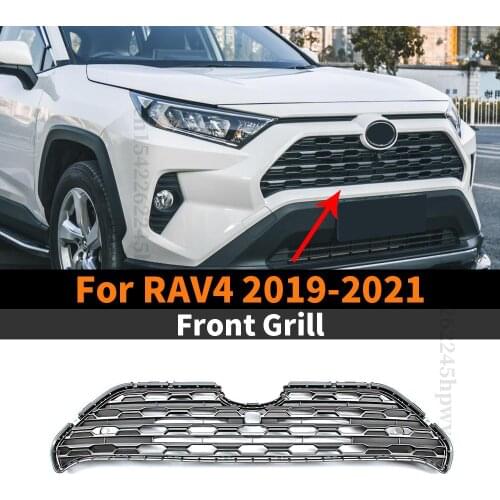Front Grille Racing Grill Sport Hood Grille Trim Mash Styling Modification Inlet Grille Body Kit For Toyota RAV4 2019 2020 2021