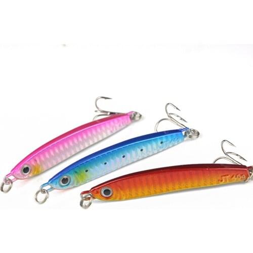 5PCS Deep sea Fishing Spoon Jigging Lure Metal Jig Jigbait spoon Treble Hook Spinner baits 40g Free shipping