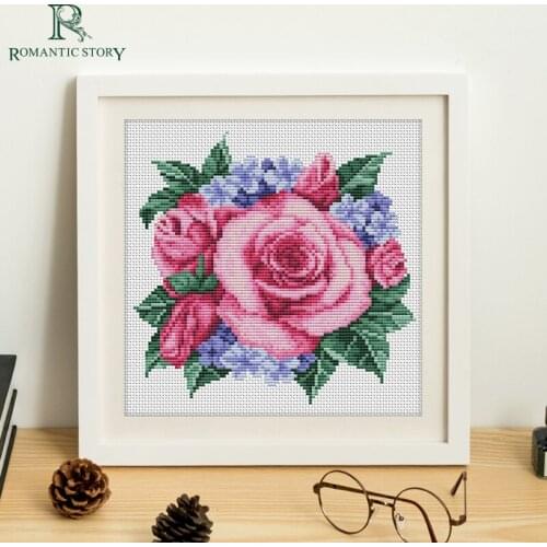 Romantic Story Cross Stitch Kits Handmade Needlework Flower Paintings Counted DIY Set For Embroidery Cross-Stitch New Arrival