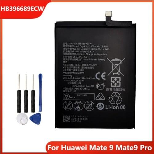 Original Replacement Phone Battery HB396689ECW For Huawei Mate 9 Mate9 Pro Rechargable Batteries 4000mAh With Free Tools