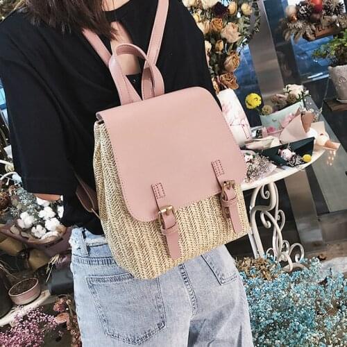 Famous Brand Straw Backpack Women Back Pack Summer Teenage Girl Quality Backpacks Travel Bags Books Rucksack Dropshipping