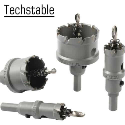 TECHSTABLE 1 Pcs Carbide Tip HSS Drill Bit Saw Set Metal Wood Drilling Hole Cut Tool for Installing Locks 5mm