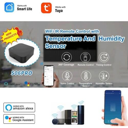 Tuya Wifi IR Remote Controller Smart Remote Control Universal Remote Control Temperature Humidity Sensor Timer Voice Control