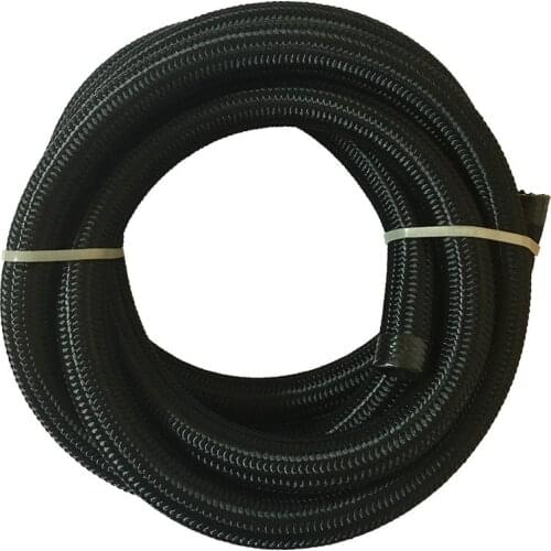 ESPEEDER Universal 3M AN4 AN6 AN8 AN10 AN12 Racing Fuel Hose Line Nylon-Stainless Steel Hose Black Oil Cooler Hose Line Tubing